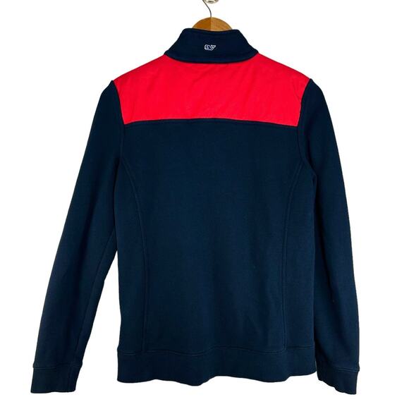 Vineyard Vines 1/4 Zip Pullover Sweatshirt Size S Navy Red Preppy Nautical - Picture 2 of 4